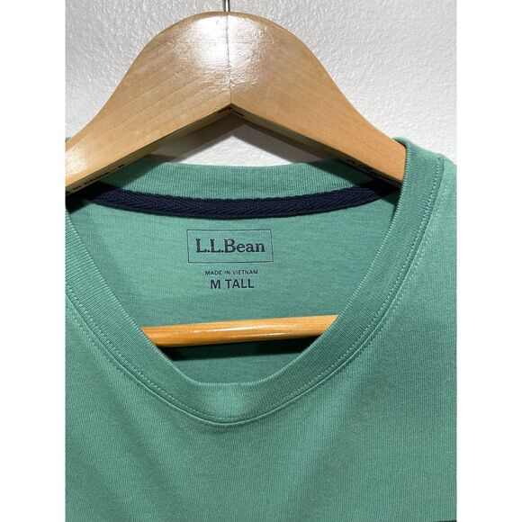 L.L.Bean Long sleeve t shirt Freeport Meine muted green men's M tall - Picture 6 of 6